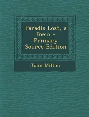 Book cover for Paradis Lost, a Poem