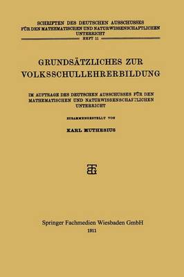 Cover of Grundsatzliches Zur Volksschullehrerbildung