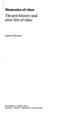 Cover of Memories of Class