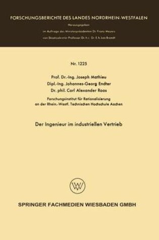 Cover of Der Ingenieur im industriellen Vertrieb