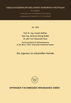 Book cover for Der Ingenieur im industriellen Vertrieb