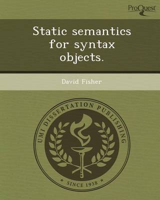 Book cover for Static Semantics for Syntax Objects