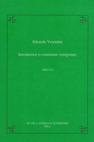 Cover of Introduction to continuous semigroups