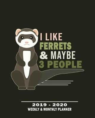 Book cover for I Like Ferrets & Maybe 3 People- 2019 - 2020 Weekly monthly Planner