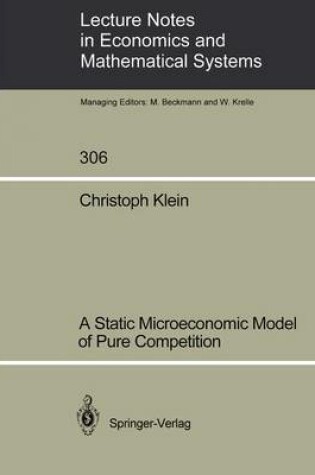 Cover of A Static Microeconomic Model of Pure Competition