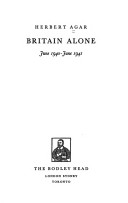 Book cover for Britain Alone