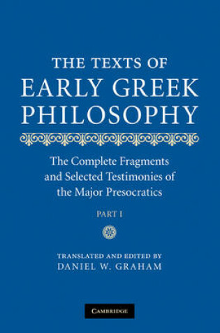 Cover of The Texts of Early Greek Philosophy