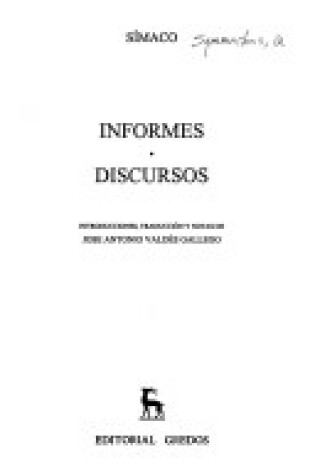 Cover of Informes Discursos