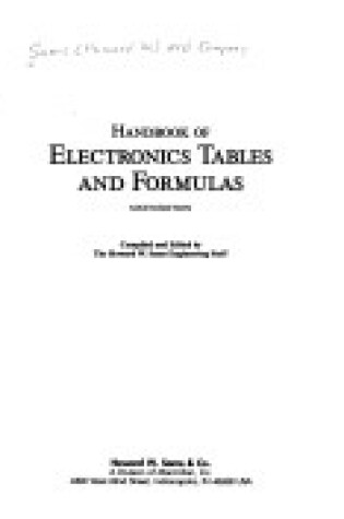 Cover of Handbook of Electronics Tables and Formulas