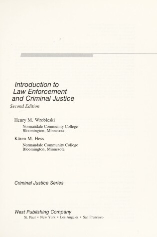 Cover of Intro to Law Enforcement & Criminal Just