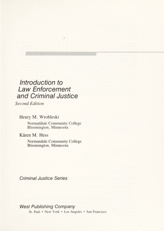 Book cover for Intro to Law Enforcement & Criminal Just