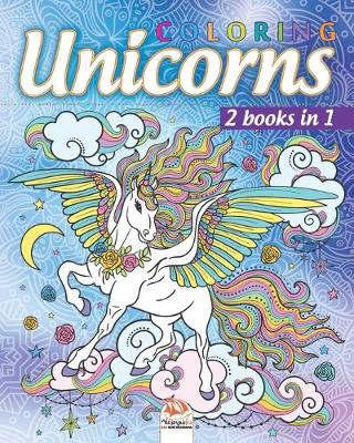 Book cover for Coloring Unicorns - 2 books in 1