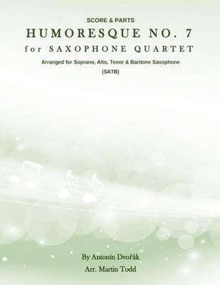 Book cover for Humoresque No. 7 for Saxophone Quartet (SATB)