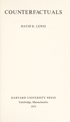 Book cover for Lewis: Counterfactuals
