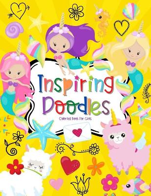 Book cover for Inspiring Doodles Coloring Book For Girls