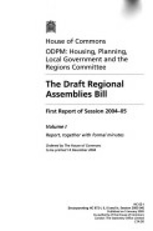 Cover of The draft Regional Assemblies Bill