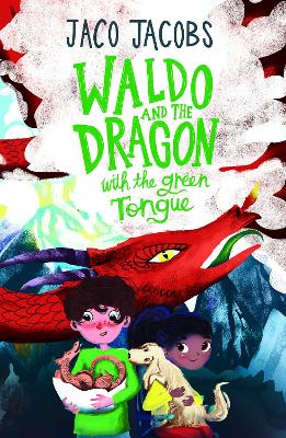 Book cover for Waldo and the dragon with  the green tongue