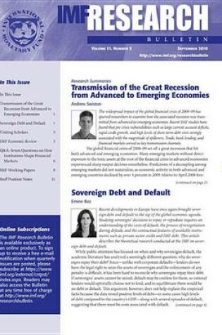 Cover of IMF Research Bulletin, September 2010