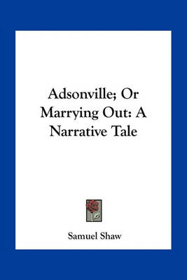 Book cover for Adsonville; Or Marrying Out