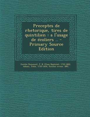Book cover for Preceptes de rhetorique, tires de quintilien