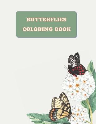 Book cover for butterflies coloring book