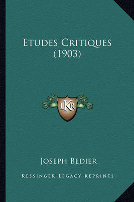 Book cover for Etudes Critiques (1903)