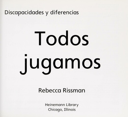 Book cover for Todos Jugamos