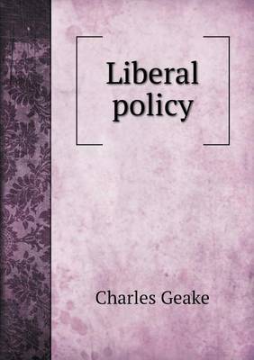 Book cover for Liberal policy