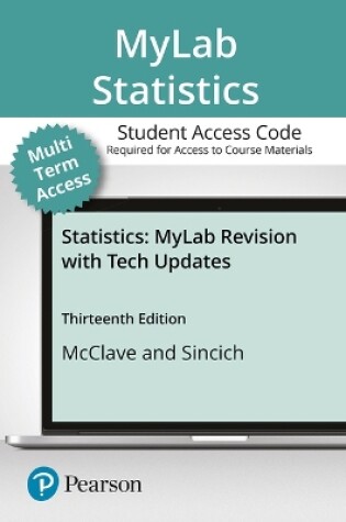 Cover of Mylab Statistics with Pearson Etext -- Access Card -- For Statistics, Updated Edition (24 Months)