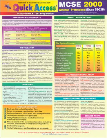 Cover of MCSE Windows 2000 Professional, Exam 70-210 Quick Access