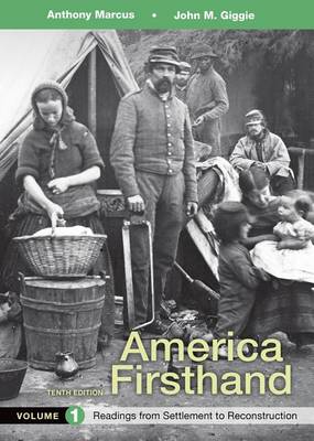 Book cover for America Firsthand, Volume 1