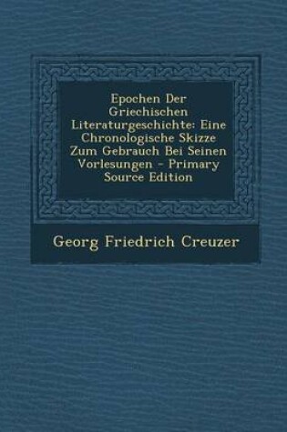 Cover of Epochen Der Griechischen Literaturgeschichte