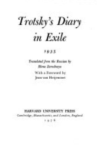 Cover of Diary in Exile, 1935