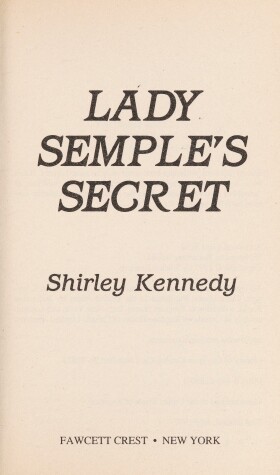 Book cover for Lady Semple's Secret