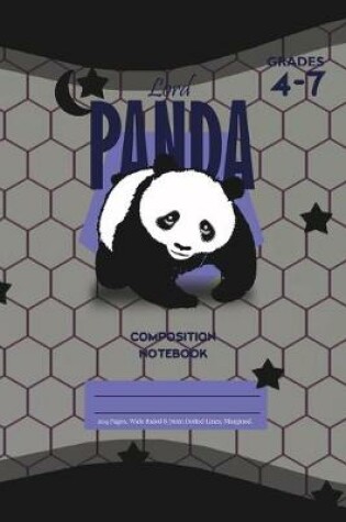 Cover of Lord Panda Primary Composition 4-7 Notebook, 102 Sheets, 6 x 9 Inch Black Cover