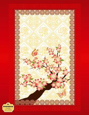 Book cover for Writedrawdesign Wide Ruled 8.5 X 11 Notebook, Chinese Floral Design