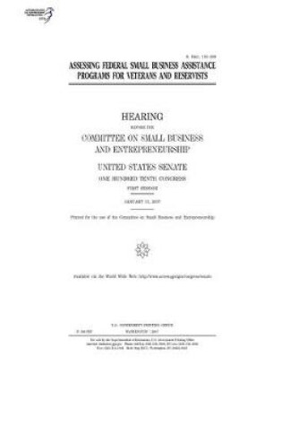 Cover of Assessing federal small business assistance programs for veterans and reservists