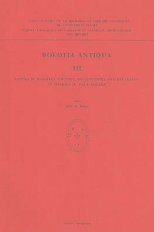 Cover of Boeotia Antiqua III