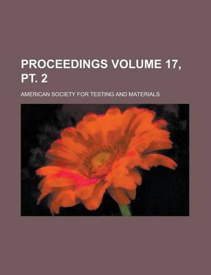 Book cover for Proceedings Volume 17, PT. 2