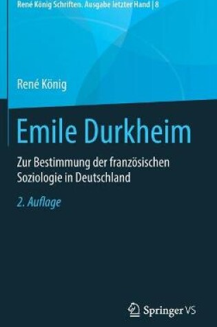 Cover of Emile Durkheim