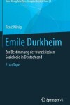 Book cover for Emile Durkheim