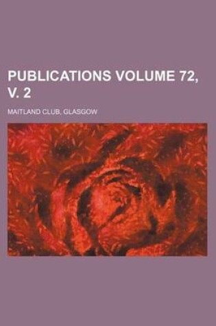 Cover of Publications Volume 72, V. 2