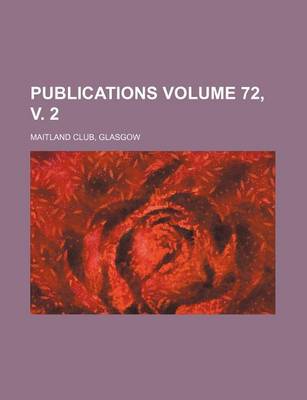 Book cover for Publications Volume 72, V. 2