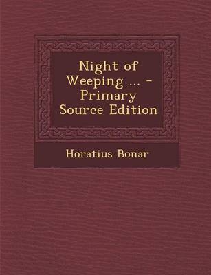 Book cover for Night of Weeping ... - Primary Source Edition