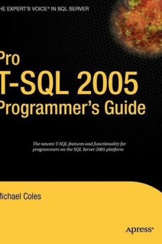 Cover of Pro T-SQL 2005 Programmer's Guide