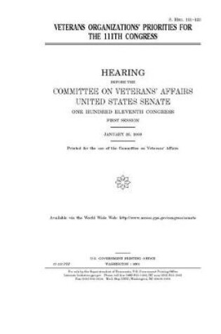 Cover of Veterans organizations' priorities for the 111th Congress