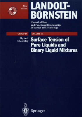 Book cover for Surface Tension of Pure Liquids and Binary Liquid Mixtures