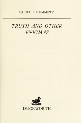 Cover of Truth and Other Enigmas