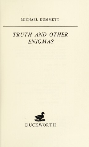 Book cover for Truth and Other Enigmas