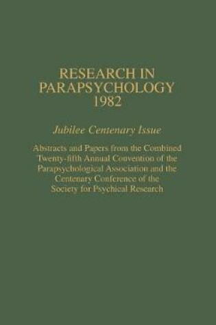 Cover of Research in Parapsychology 1982